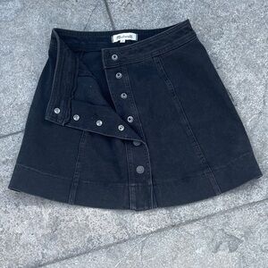 Madewell Black Button Up Mini Skirt